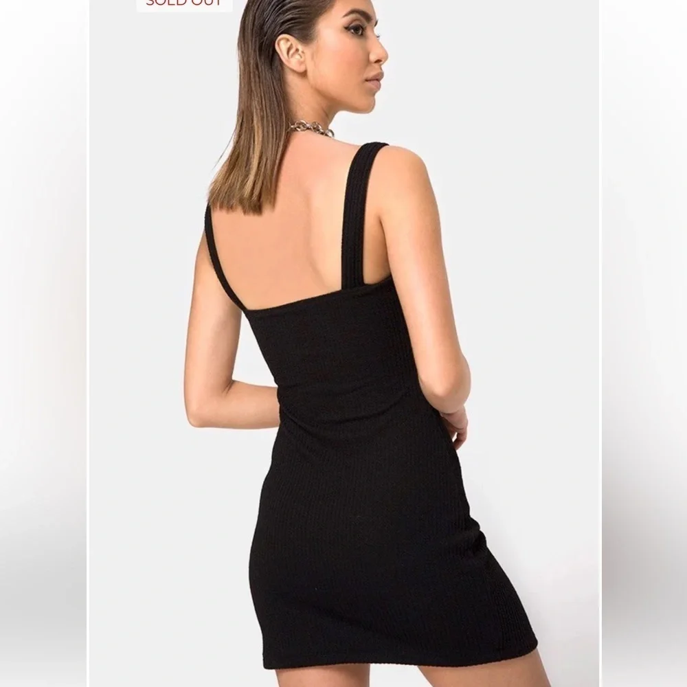 Motel Rocks Pendan Bodycon Dress In Rib Black Revolver size small - Picture 2 of 16